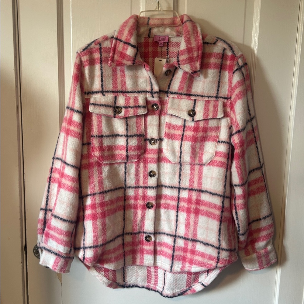 Mi Ami Pink and White Plaid Jacket